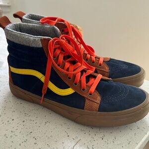 Custom Retro Vintage Vans high tops sneakers 9.5 men 11 women